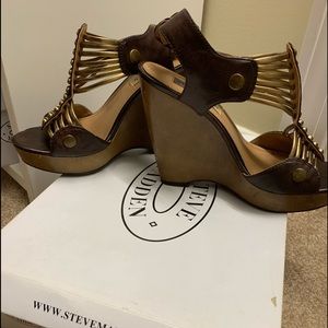 Steve Madden brown summer leather heels